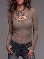 Sexy Sheer Stretch Mesh Top