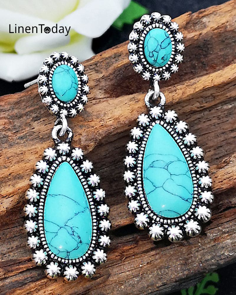 Vintage Turquoise Drop Earrings– linentoday