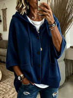 Vibrant Knit Hooded Oversize Cardigan