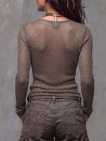 Earthy Boho-Chic Crossover Knit Top